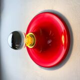 Pair of red Targetti Sankey sconces, 1970s, Italy