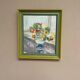 Swedish Oil on Panel "Flower Vase" by Sven Oswaldsson 47, Signed, Framed 44×49cm