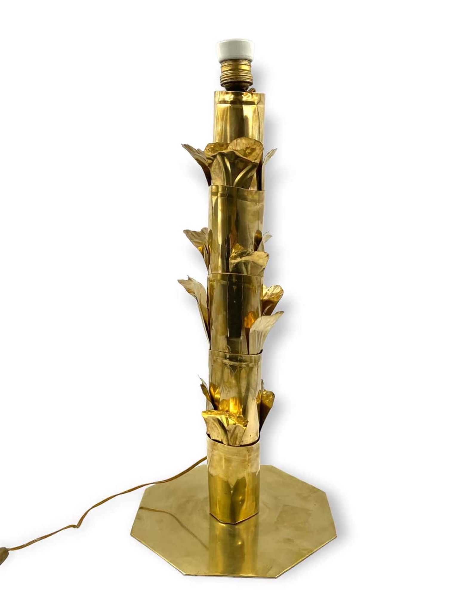 Palm tree brass floor/table lamp, Bottega Gadda Italy, 1960