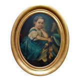 Portrait d'une jeune fille, peinture française du XIXe siècle