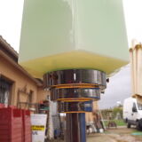 Year 60/70 Chrome and frosted glass lamp