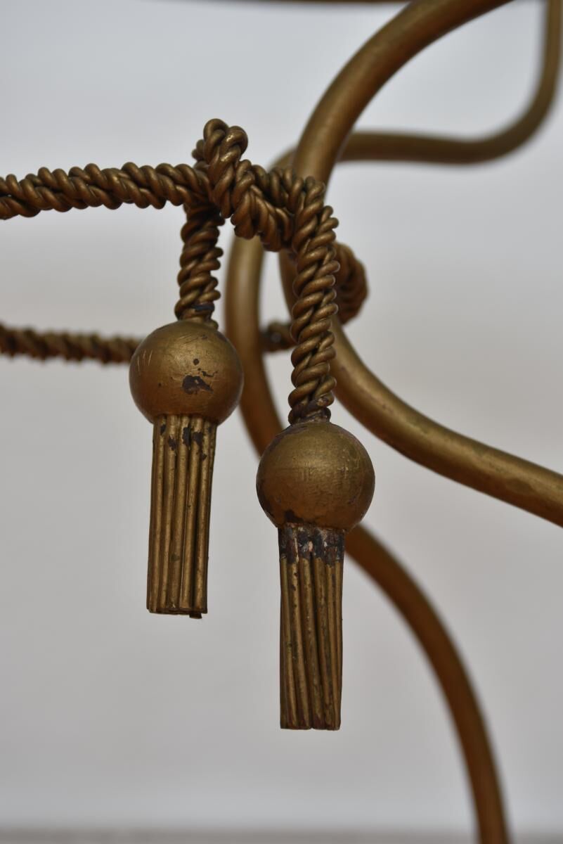 Twisted golden brass coffee table