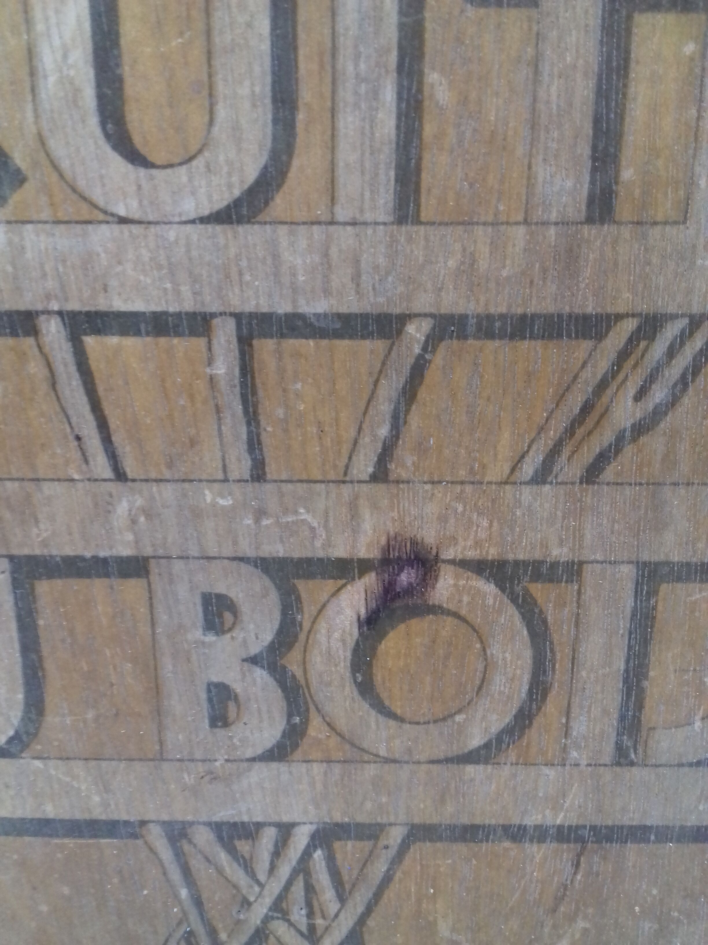 Bakery wood panel "here bread is baked over a wood fire"