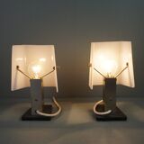 Set of 2 vintage Plexiglas luminaires