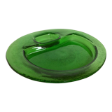 Handcrafted thick green glass empty pocket