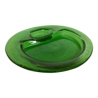 Empty pocket thick glass green handmade