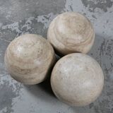 Circular travertine coffee table