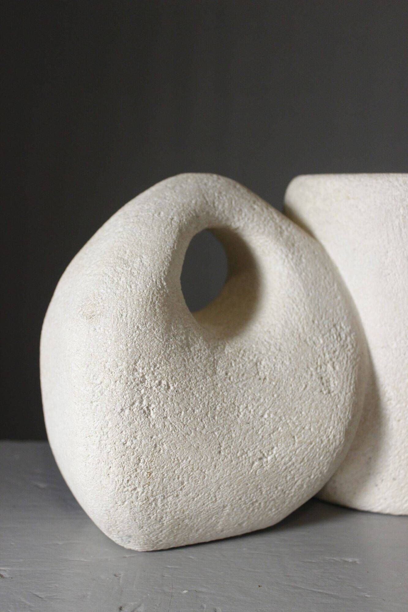 Sculptural vase lamp from Pierre du Gard, carved, 1970s design by Albert Tormos.