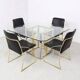 Vintage brass and glass dining table, 1970s