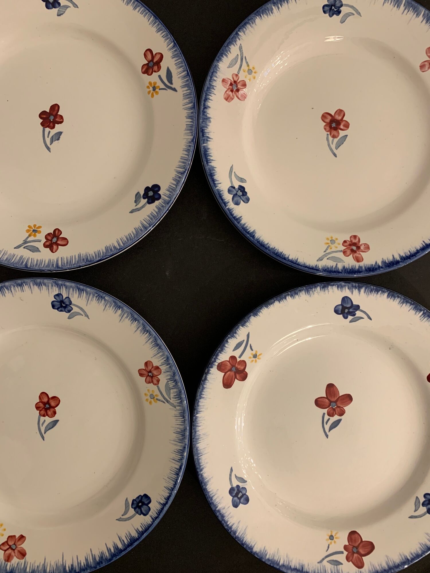 Lot de 6 assiettes plates Digoin Sarreguemines, modèle Mary Lou