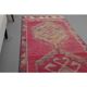Vintage Turkish Hand-Knotted Wool Cotton Pink Runner Rug 95x309