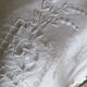Old sheet cotton embroidery Richelieu white monograms MC 200 x 315 back 80 cm