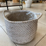 White wicker basket
