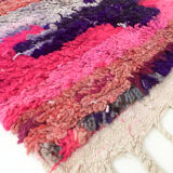 Berber rug Boujaad pink with colorful patterns 241x145cm