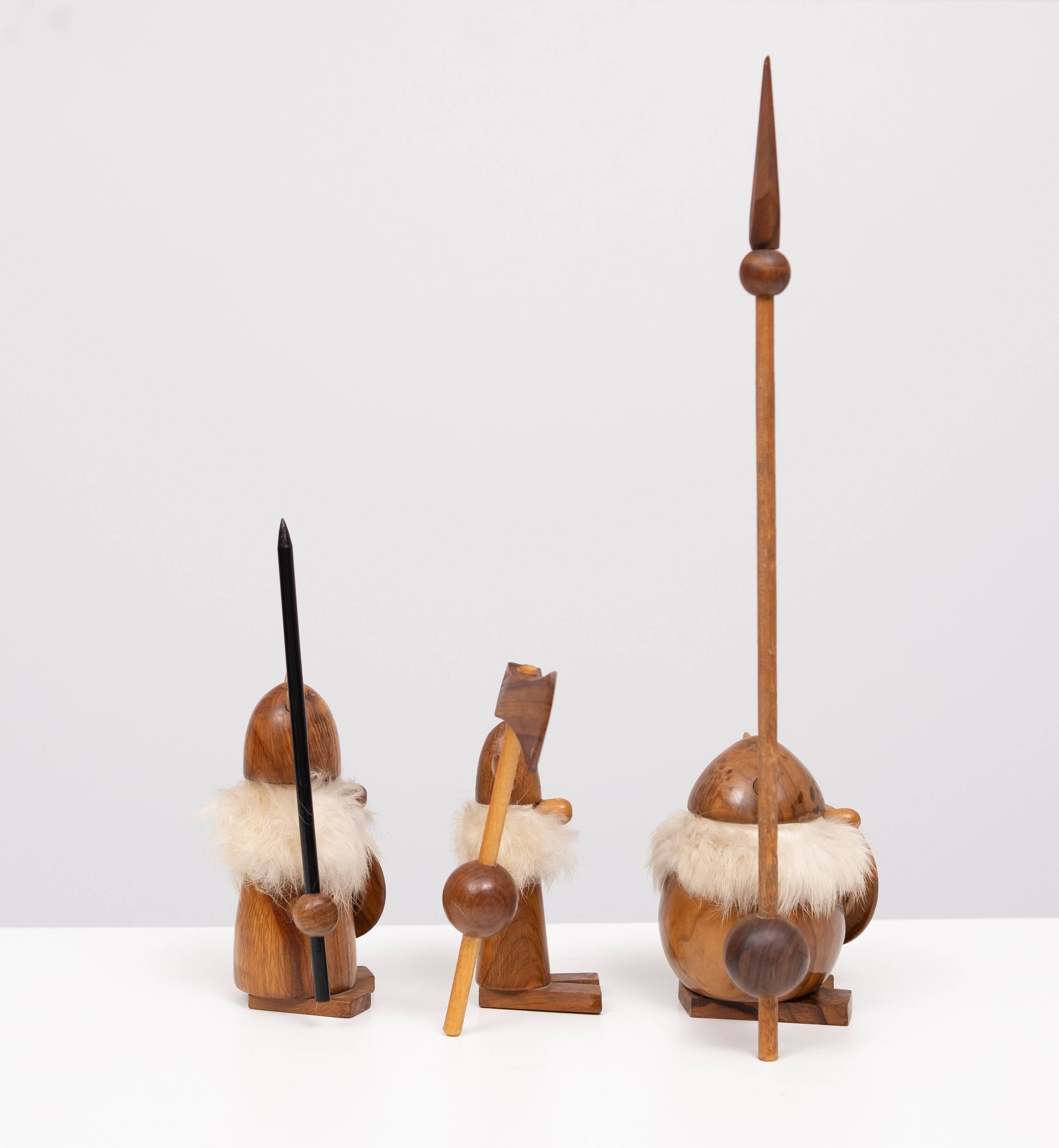 Teak toy Vikings Kay Bojesen Denmark 1960s
