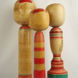 Set of 3 kokeshi dolls (large size)