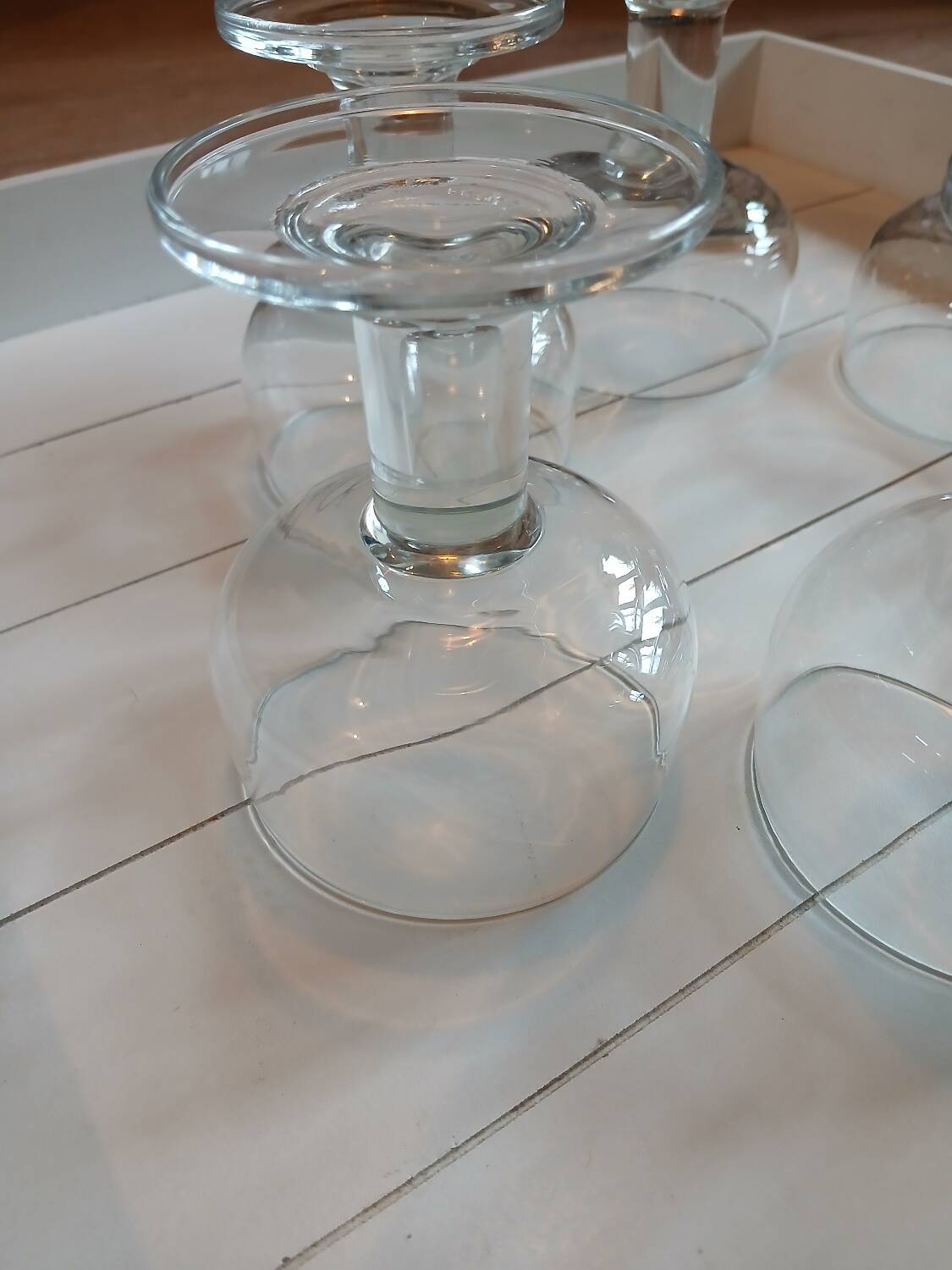 6 old champagne glasses
