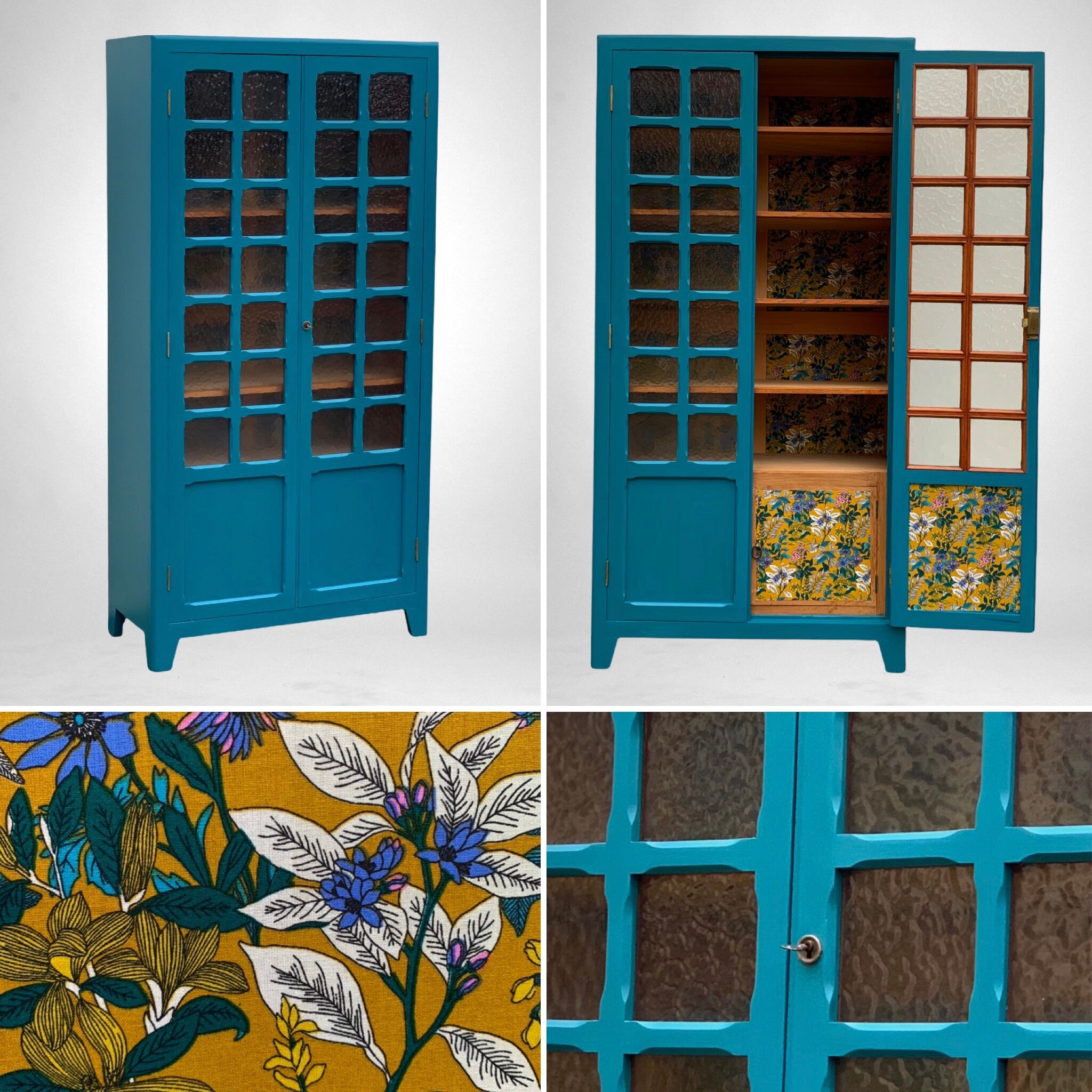 Parisian wardrobe glazed blue Peacock 1940