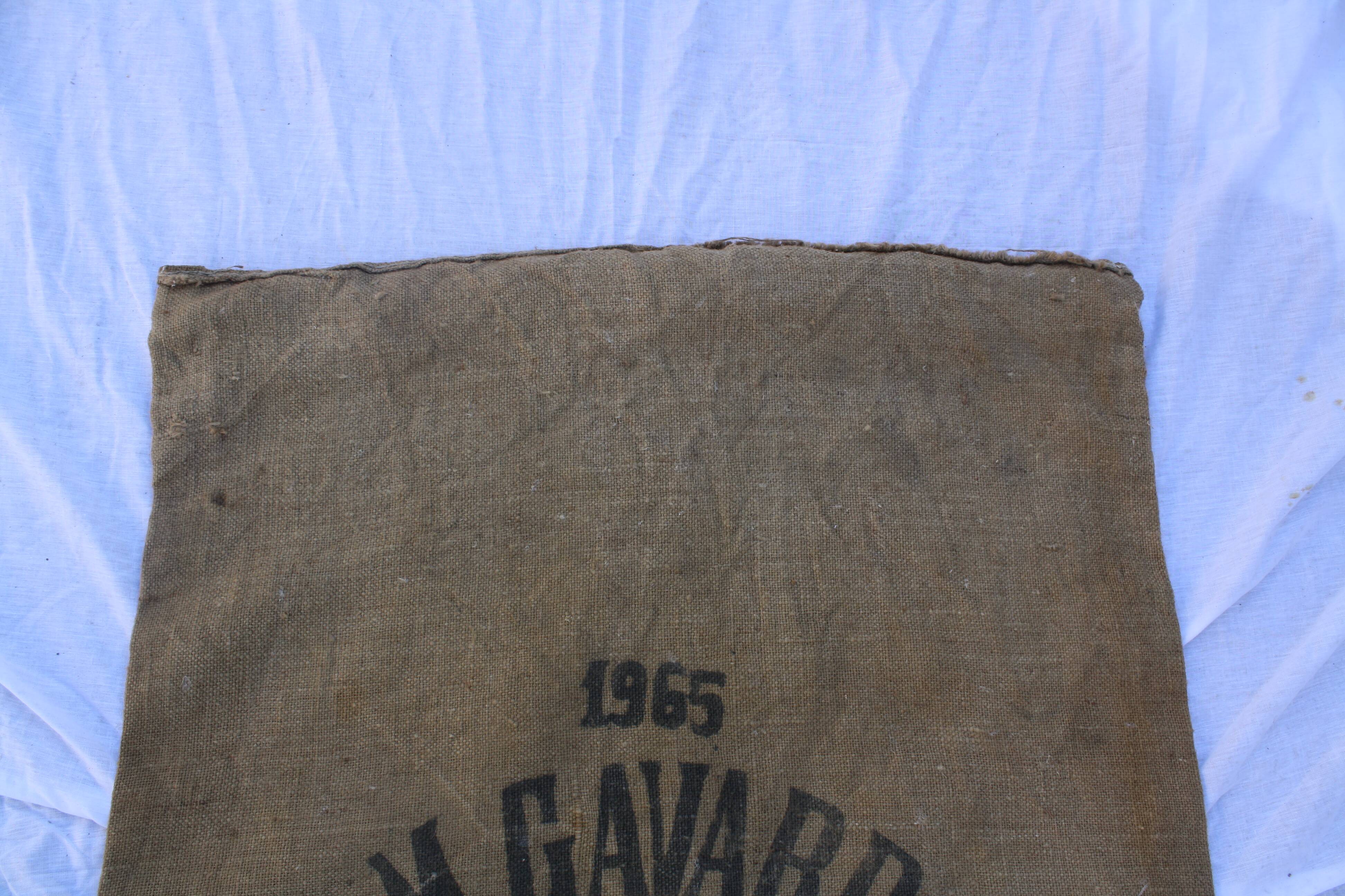 "Gavard Grains 1965 Ille-et-Vilaine" burlap bag