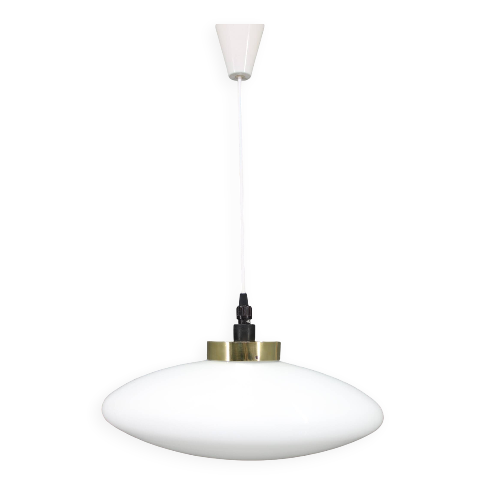 1970s UFO Glass Pendant Light, Czechoslovakia