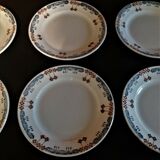 Série de six assiettes plates en faïence BV céramique Sud Est