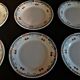 Series of six flat plates in BV ceramic South East earthenware
