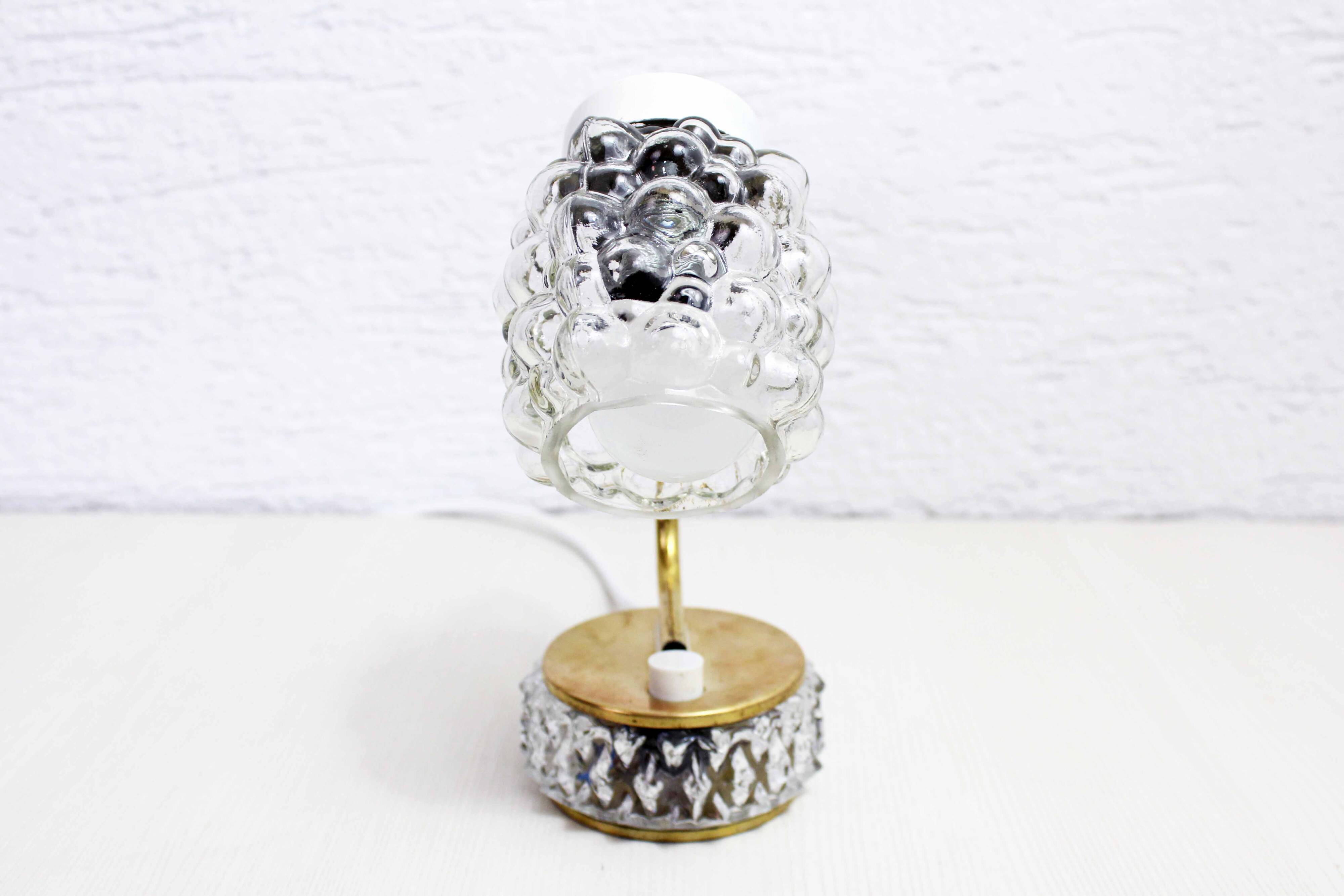 1950s glass bedside lamp