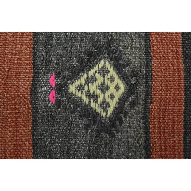 1970s  Turkish Oushak Handmade Wool Cotton Orange Runner Rug 125x376