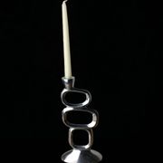 Circle candlestick by Matthew Hilton, aluminium, 1980s