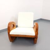 Brutalist rocking chair "sled" vintage