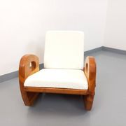 Brutalist rocking chair "sled" vintage