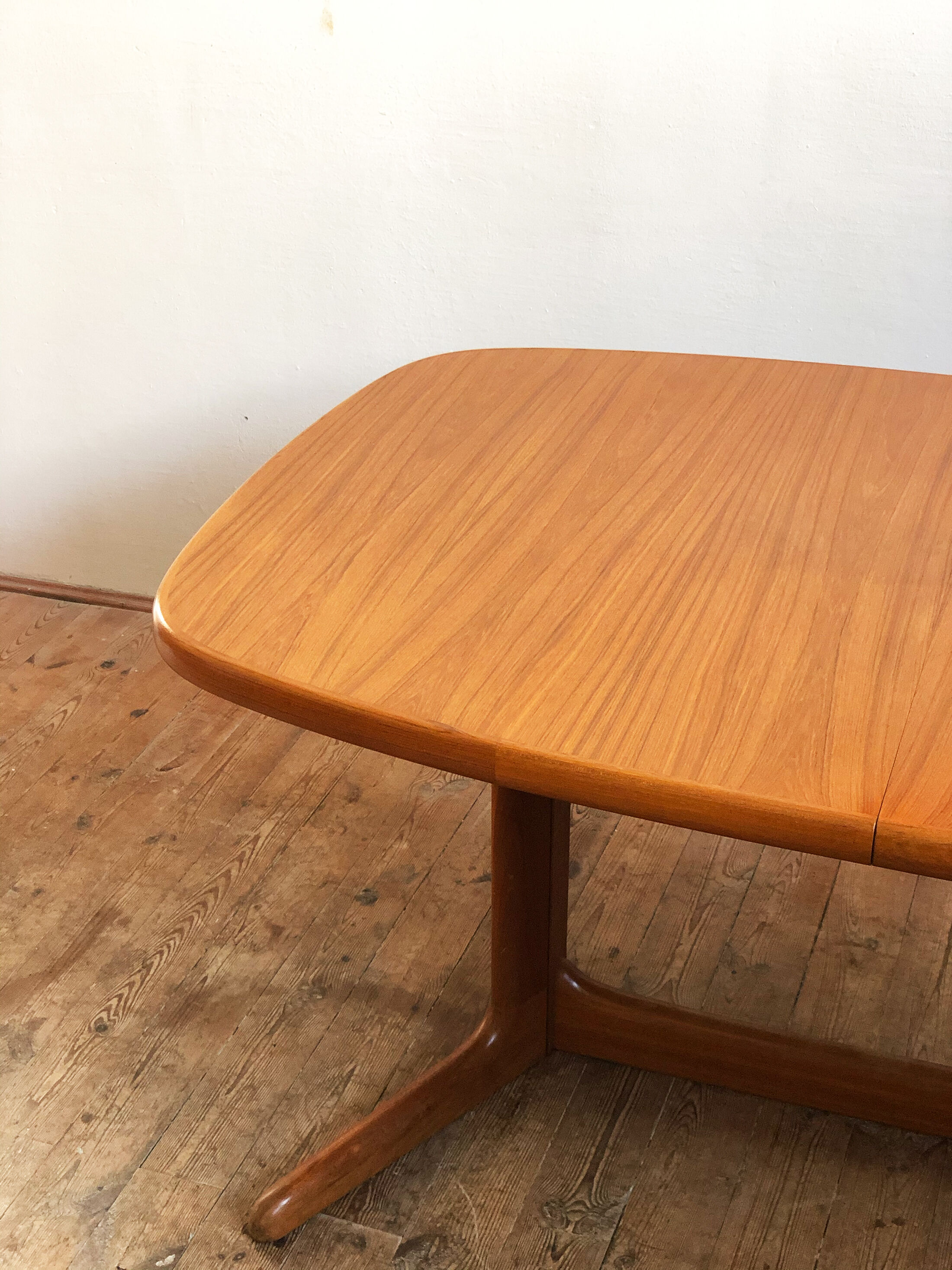 Oval danish mid-century extendable teak dining table by Rasmus, 1960s