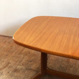Oval danish mid-century extendable teak dining table by Rasmus, 1960s