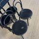 Set of 4 black curved wooden bistro chairs TON Czech Republic 80s
