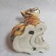 Vintage animal sculpture in Italian ceramic depicting a tiger cub.