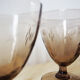 Set 8 engraved smoked glasses