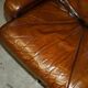 Vintage hand-dyed leather canapé, mid-century style.