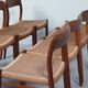 Danish extendable teak dining set with 8 Møller Model 75 chairs, 1960s