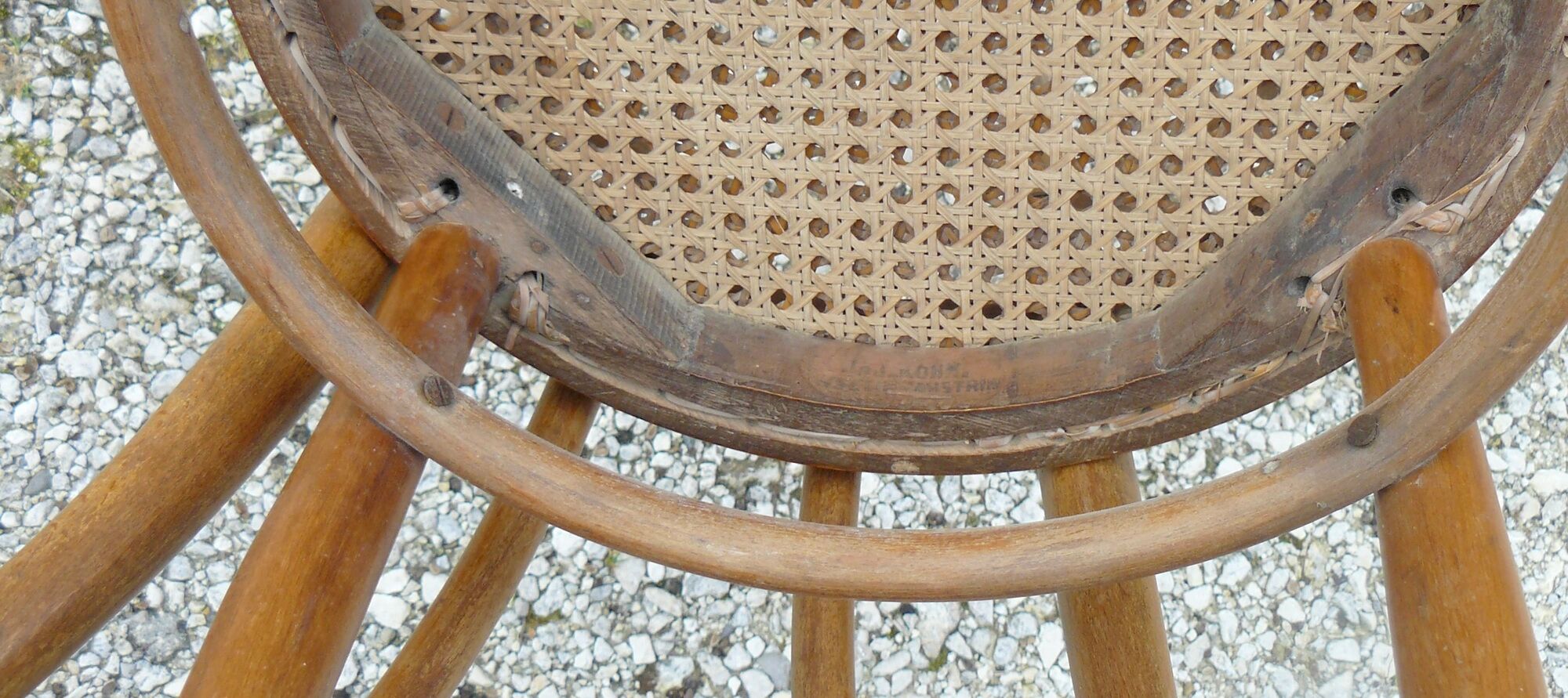 Pair of chairs bistrot tanned j & j khon curved wood