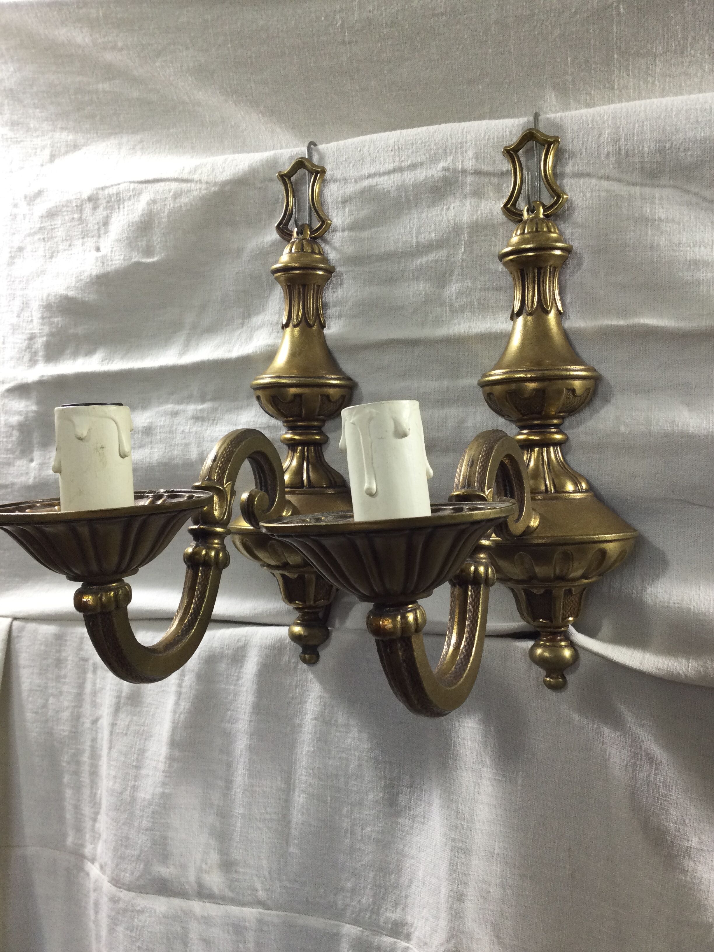 Pair of bronze applique 1 light