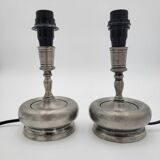 Pair of pewter lamp bases