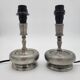Pair of pewter lamp bases