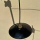 Vintage pendant light in green and black enamelled sheet metal, retro decor, closed