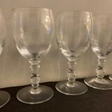 6 verres à pied soufflés et gravés en cristal La Rochère