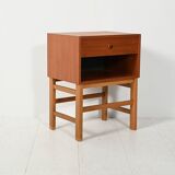 Scandinavian box-form bedside table in teak, 1960s
