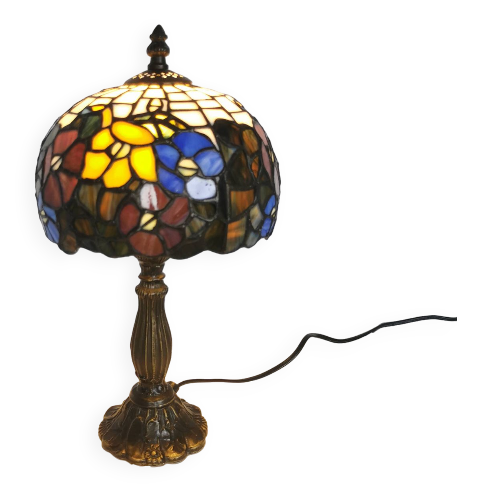 Tiffany style lamp, leaded stained glass, art nouveau.
