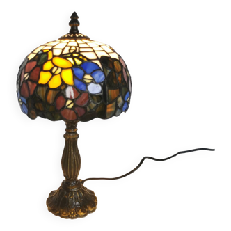 Lampe style Tiffany, vitrail au plomb, art nouveau.