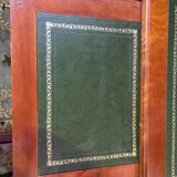 Louis Philippe style flat desk green leather