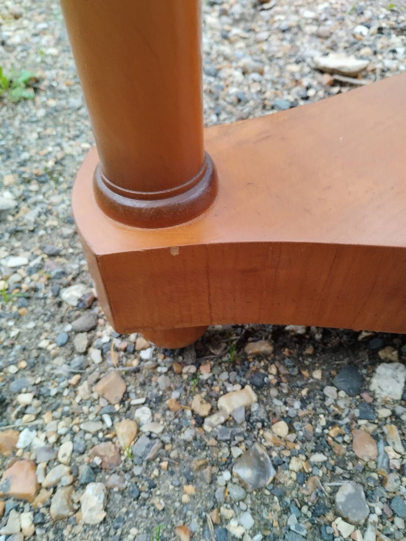 Antique Empire style pedestal table with marble top