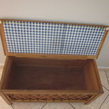 Vintage wooden and rattan chest